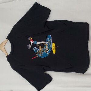 Hard Rock Cafe Atlanta Embroidered Waitress Button Down Shirt Size XL